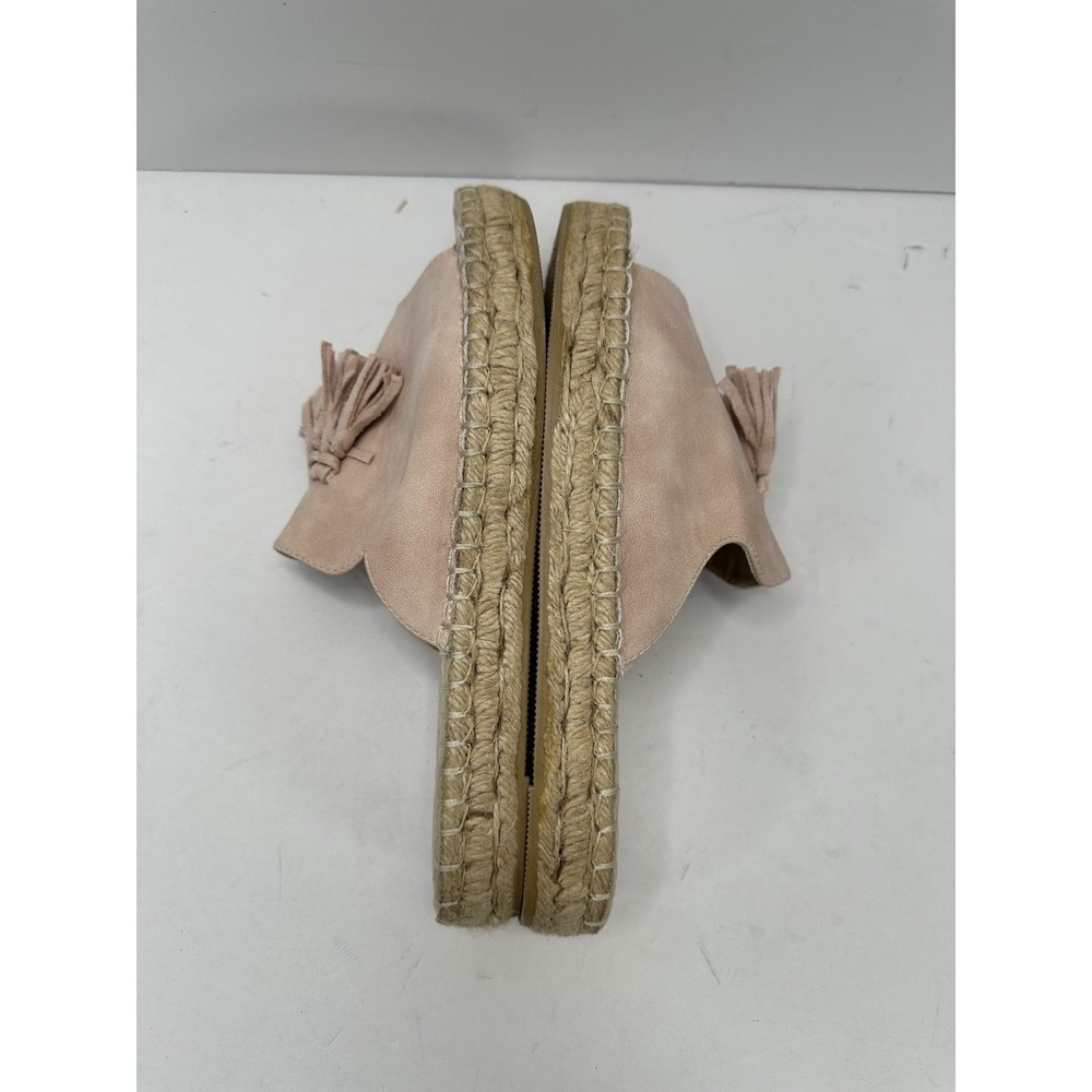 Seven Dials Wendelle Slide Espadrille Tassel Sandal 8.5M Pale Pink Faux Suede - Picture 7 of 8
